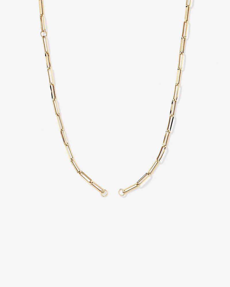 50cm (20") Square Paperclip Open Pendant Chain in 10kt Yellow Gold