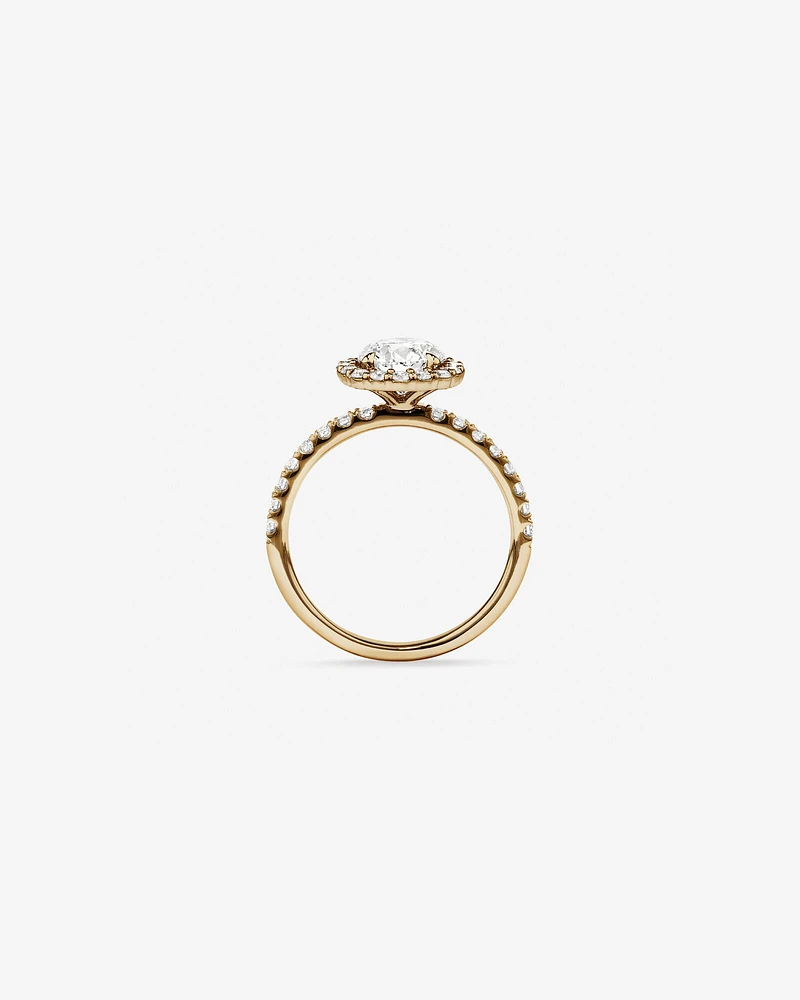 1.79 Carat TW Round Brilliant Laboratory-Grown Diamond Halo Engagemet Ring in 14kt White Gold