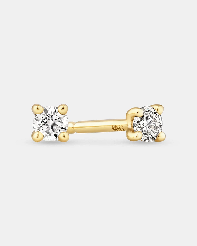 Solitaire Stud Earrings with 0.10 Carat TW of Diamonds in 10kt Yellow Gold