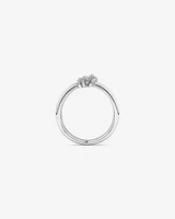 0.11 Carat TW Diamond Knots Ring in Sterling Silver