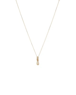 Vertical Sliding Knot Pendant Necklace in 10kt Yellow Gold