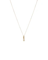 Vertical Sliding Knot Pendant Necklace in 10kt Yellow Gold