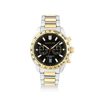 Two-Tone Men's Chronograph Watch in Yellow Gold Tone Stainless Steel