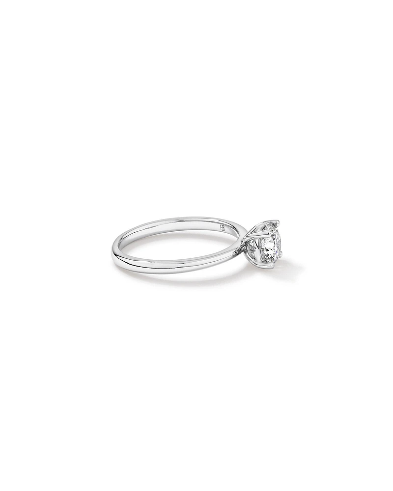 Bague solitaire en diamant canadien rond brillant 1,00 carat poids total en or blanc 18 kt