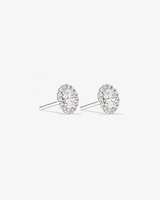 0.60 Carat TW Laboratory-Grown Diamond Oval Halo Stud Earrings Set in 10kt White Gold