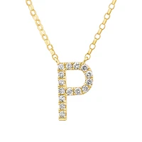 "K" Initial Necklace with 0.10 Carat TW of Diamonds in 10kt Yellow Gold