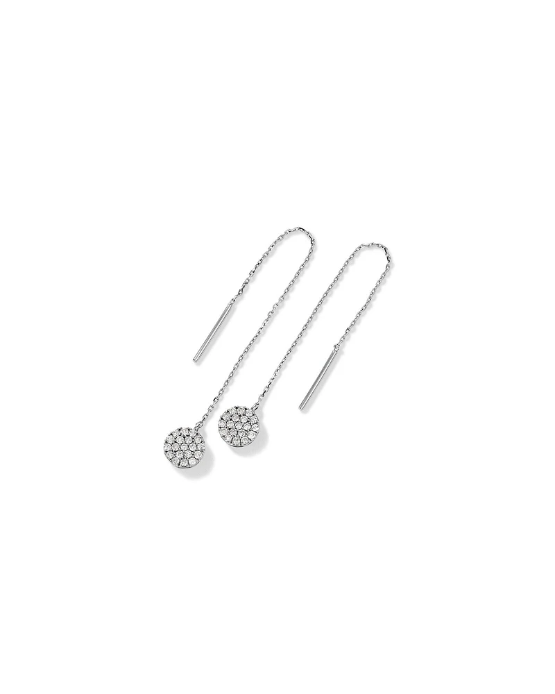 Boucles d'oreilles longues grappe rondes de 0,33 carat TW en diamant en or blanc 10kt