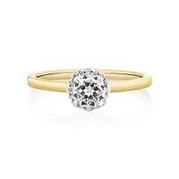 Southern Star Halo Engagement Ring with 0.50 Carat TW of Diamonds in 18kt Yellow & White Gold