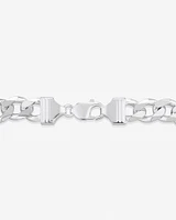 23cm (9.5") 10.9mm Width Men's Curb Bracelet in Sterling Silver