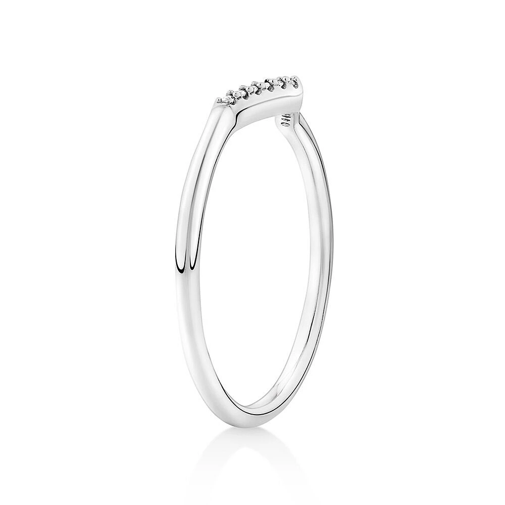 Arrow Ring with Diamonds in Sterling Silver