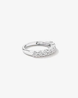 Round Cubic Zirconia Half Eternity Band in 10kt Yellow Gold