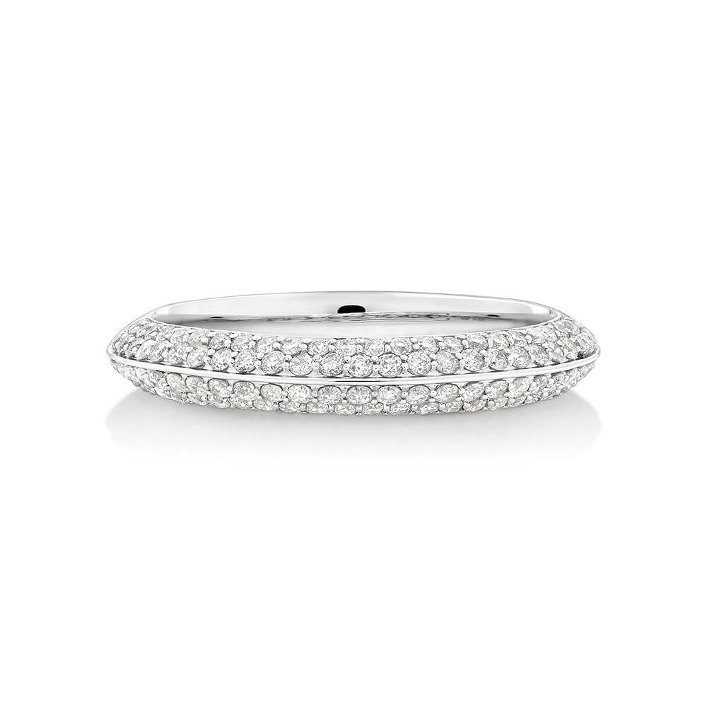 Knife Edge Ring with .55TW of Diamonds in 10kt White Gold