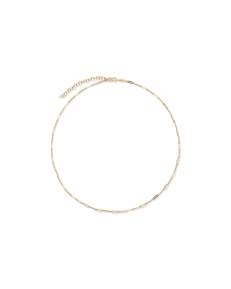 1.6mm Wide Paperclip 3 and 1 Chain in 10kt Yellow Gold