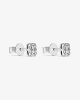 Boucles d'oreilles puces multistones de 0,31 carat TW en diamant taille émeraude en or blanc 10kt