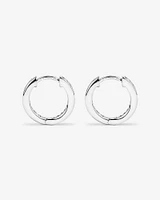 15mm Cubic Zirconia Huggie Hoop Earrings in Sterling Silver