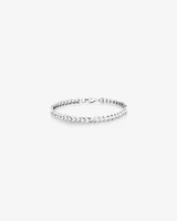 Leaf Link Metal Tennis Bracelet in Sterling Silver