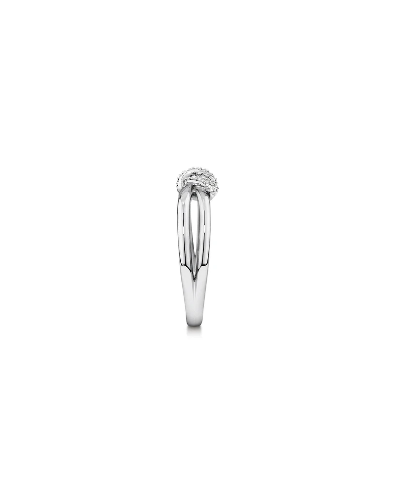 0.11 Carat TW Diamond Knots Ring in Sterling Silver