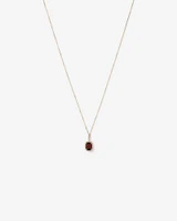 Collier Pendentif Halo En Grenat Rouge Taille Coussin Et Diamants En Or Jaune 10 Carats