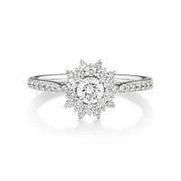 Engagement Ring with 0.60 Carat TW of Diamonds in 14kt White Gold