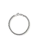 21cm (8.2") 3.8mm Width Wheat Curb Chain Bracelet in Oxidised Sterling Silver