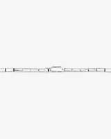 Rectangular Link Metal Tennis Bracelet in Sterling Silver