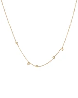 Station Necklace with 0.15 Carat TW of Diamonds in 10kt Yellow Gold