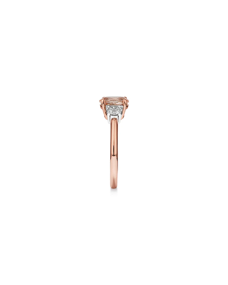 Ring with Morganite & 0.40 Carat TW of Diamonds in 10kt Rose Gold