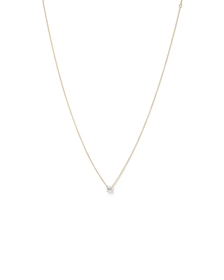 0.50 Carat TW Asscher Cut Laboratory-Grown Diamond Solitaire Necklace in 10kt Yellow Gold