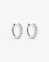 Carat TW Laboratory-Grown Diamond Hoop Earrings Set in 10kt White Gold
