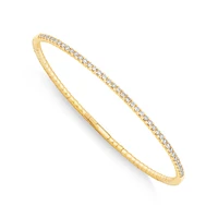 0.68 Carat TW Diamond Row Flex Bangle in 10kt Rose Gold