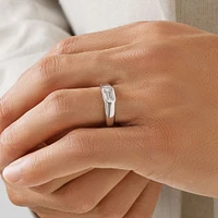 Bague à solitaire en or blanc 14 K avec diamant créé en laboratoire totalisant 1 ct