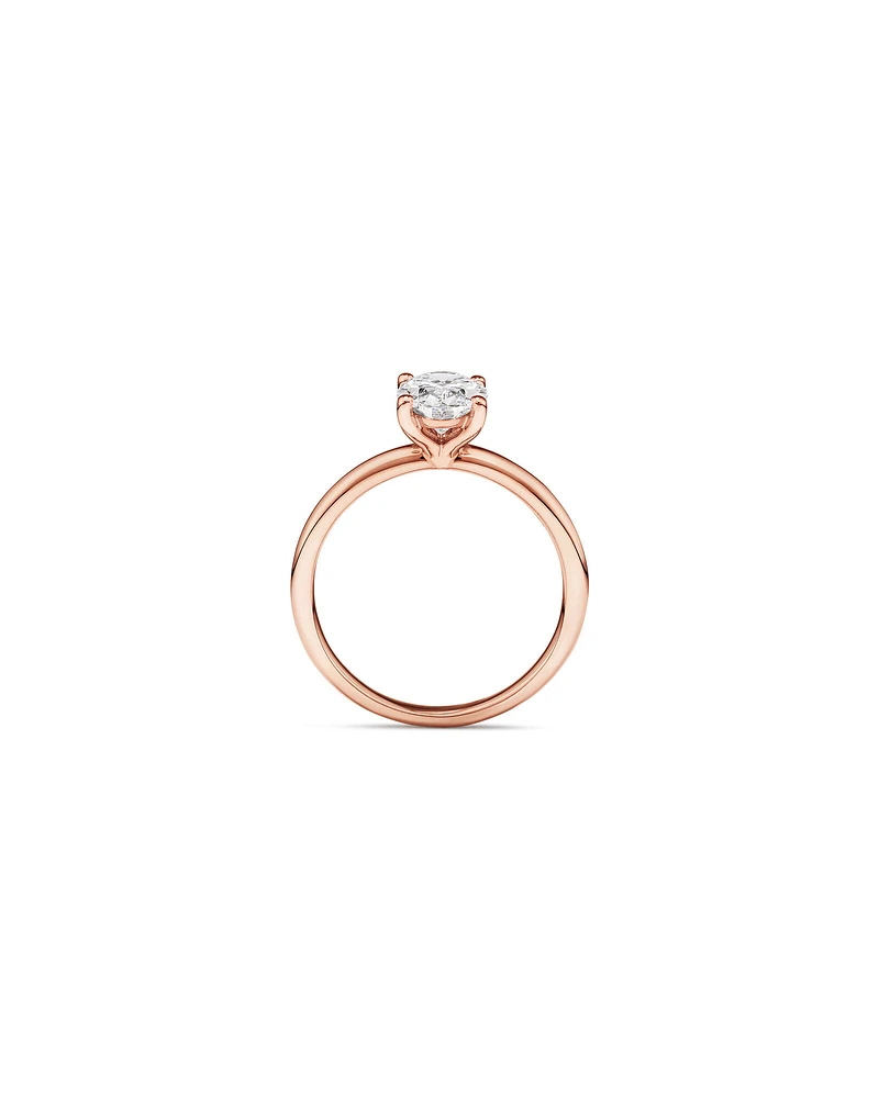 Carat TW Oval Laboratory-Grown Diamond Solitaire Engagement Ring in 14kt White Gold