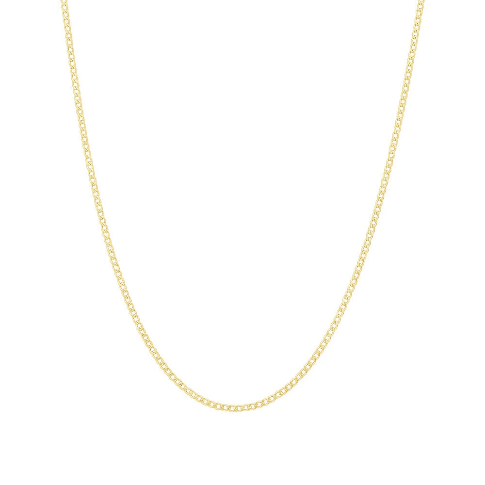 55cm (22") Hollow Curb Chain in 10kt Yellow Gold