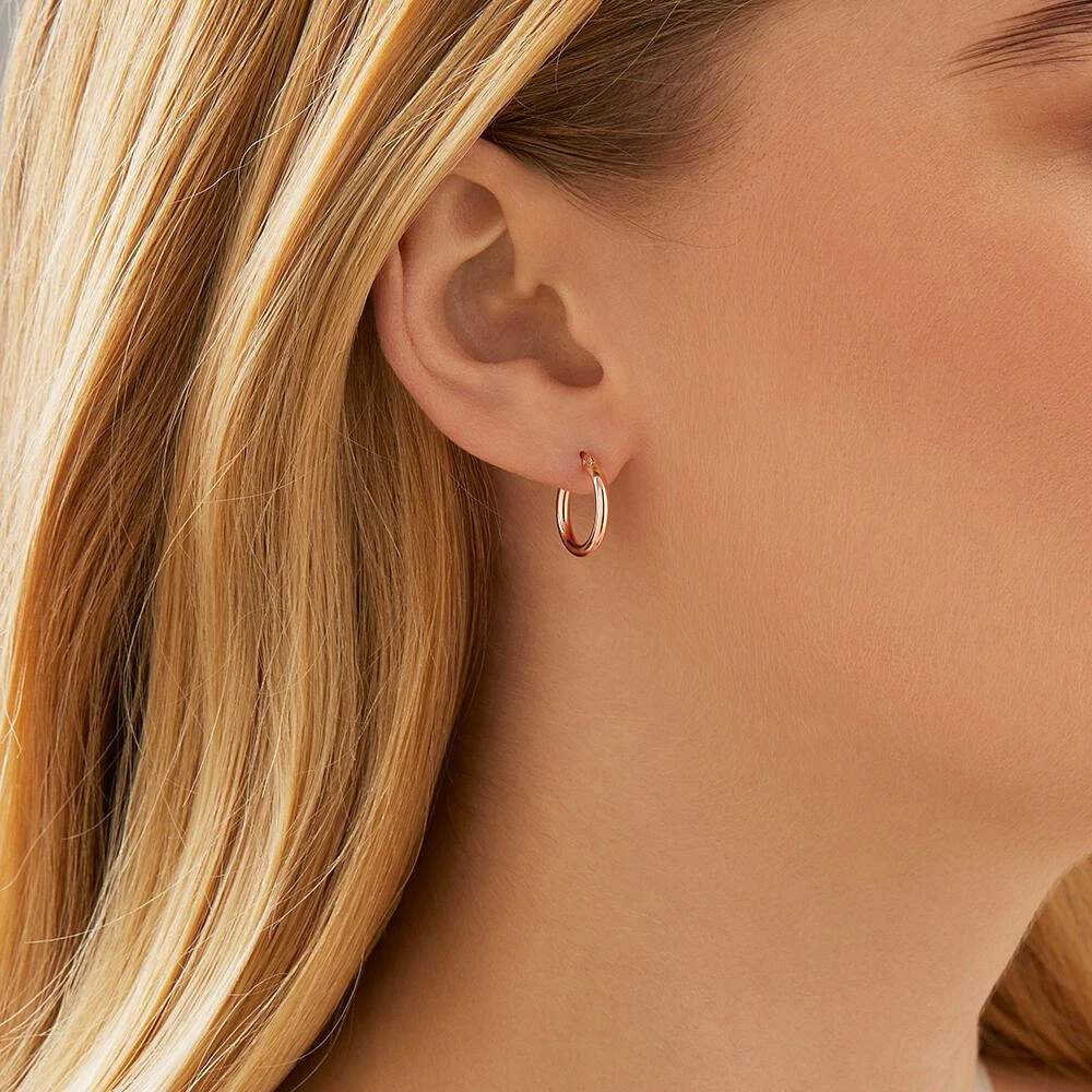 10mm Hoop Earrings in 10kt Rose Gold