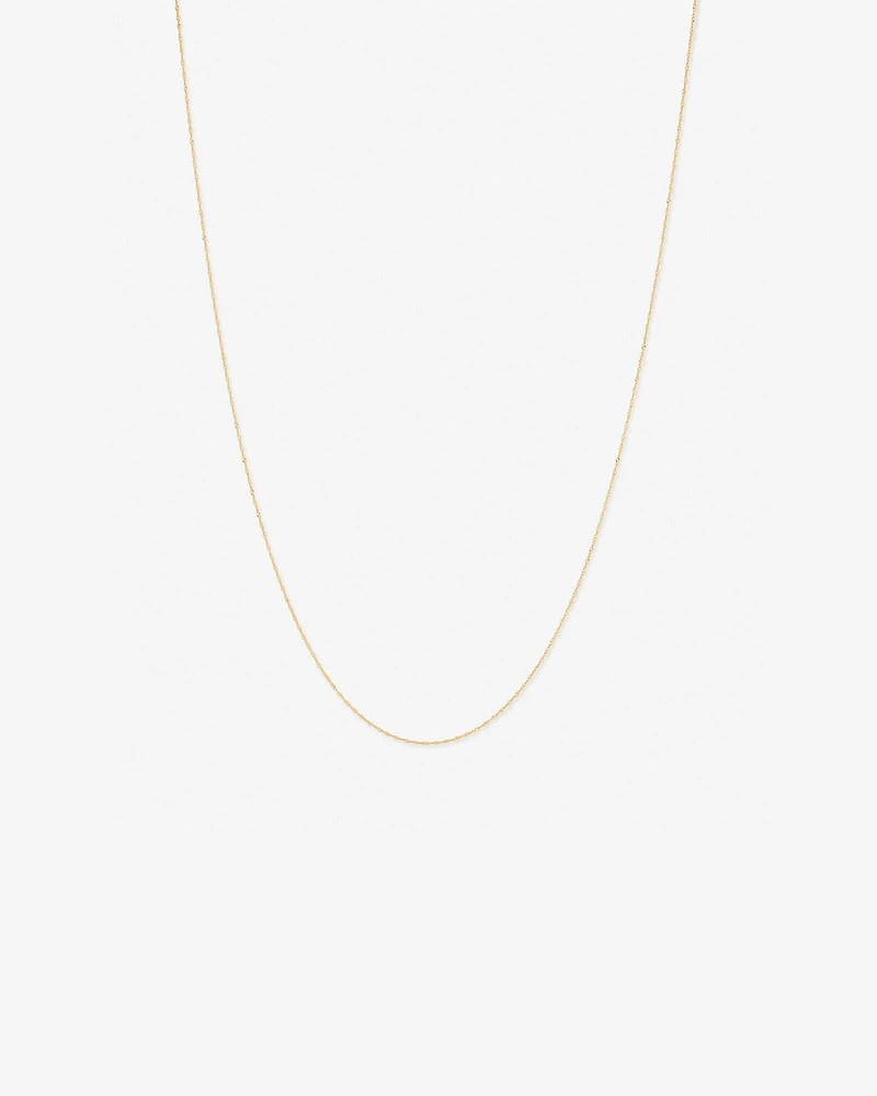 50cm (20") 1mm Width Singapore Chain in 10kt Yellow Gold