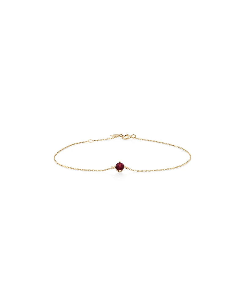 19cm (7.5") Bracelet with Garnet in 10kt Yellow Gold