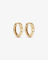 9mm Diamond Cut Huggie Hoop Earrings in 10kt Yellow Gold