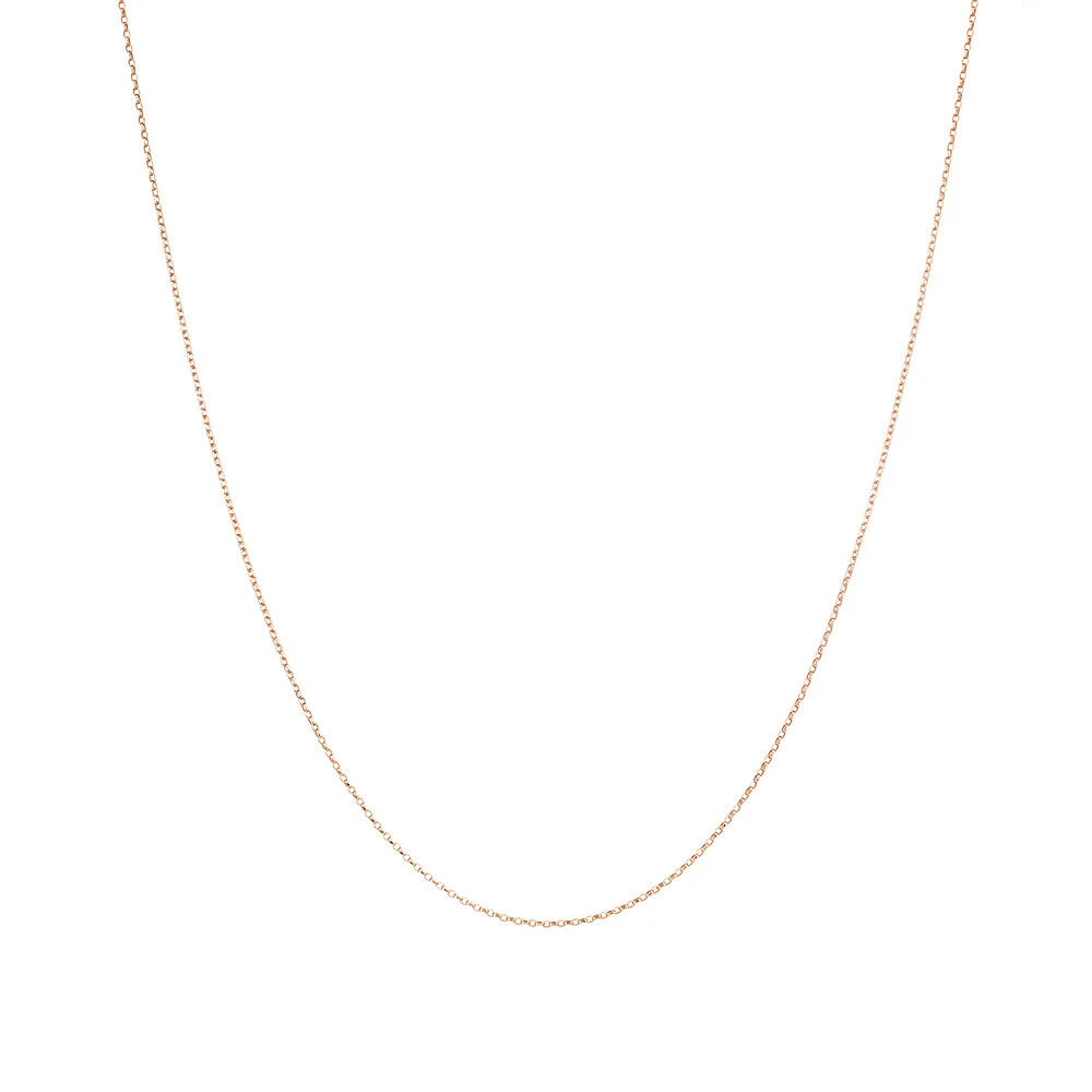 45cm (18") 1mm-1.5mm Width Solid Belcher Chain in 10kt Rose Gold