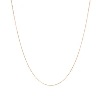 45cm (18") 1mm-1.5mm Width Solid Belcher Chain in 10kt Rose Gold