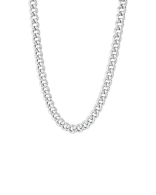 45cm (18") 9mm-9.5mm Width Hollow Curb Chain in Sterling Silver