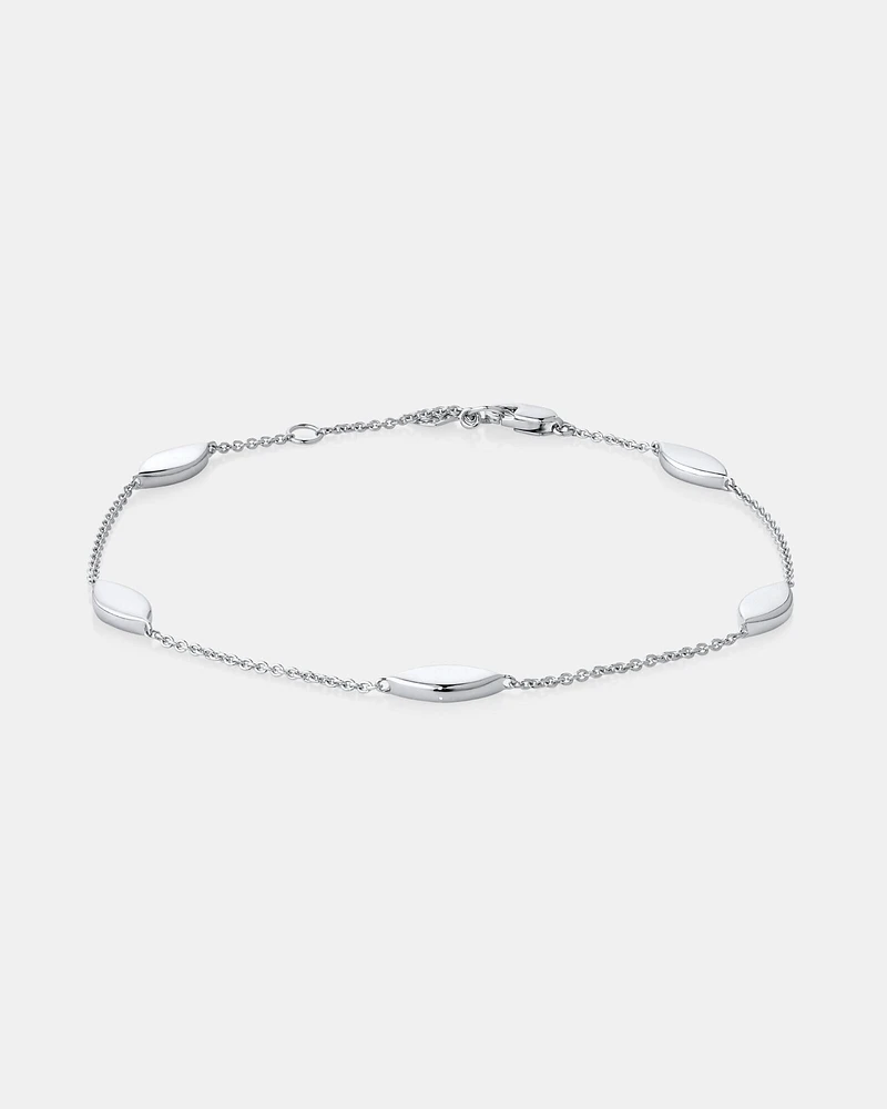 Marquise Station Bracelet in Sterling Silver