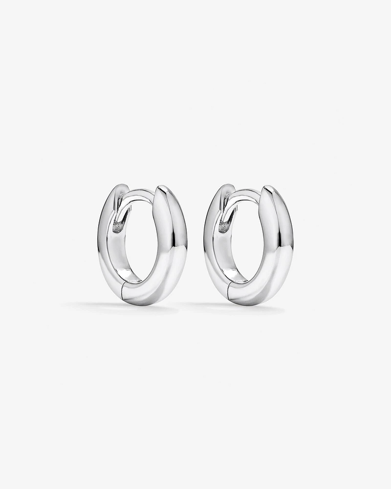 11mm Huggie Earrings in Sterling Silver