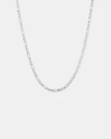 2.6mm Wide Hollow Figaro Chain in 10kt White Gold