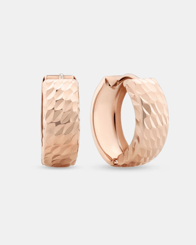 10mm Huggie Earrings in 10kt Rose Gold