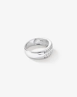 Cubic Zirconia Wide Channel Set Ring Sterling Silver