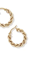 Croissant Twist 15mm Hoop Earrings in 10kt Yellow Gold