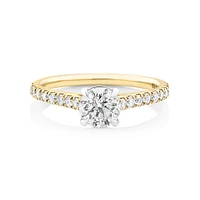 Bague de fiançailles en or blanc 14 K avec diamants totalisant 1,25 ct