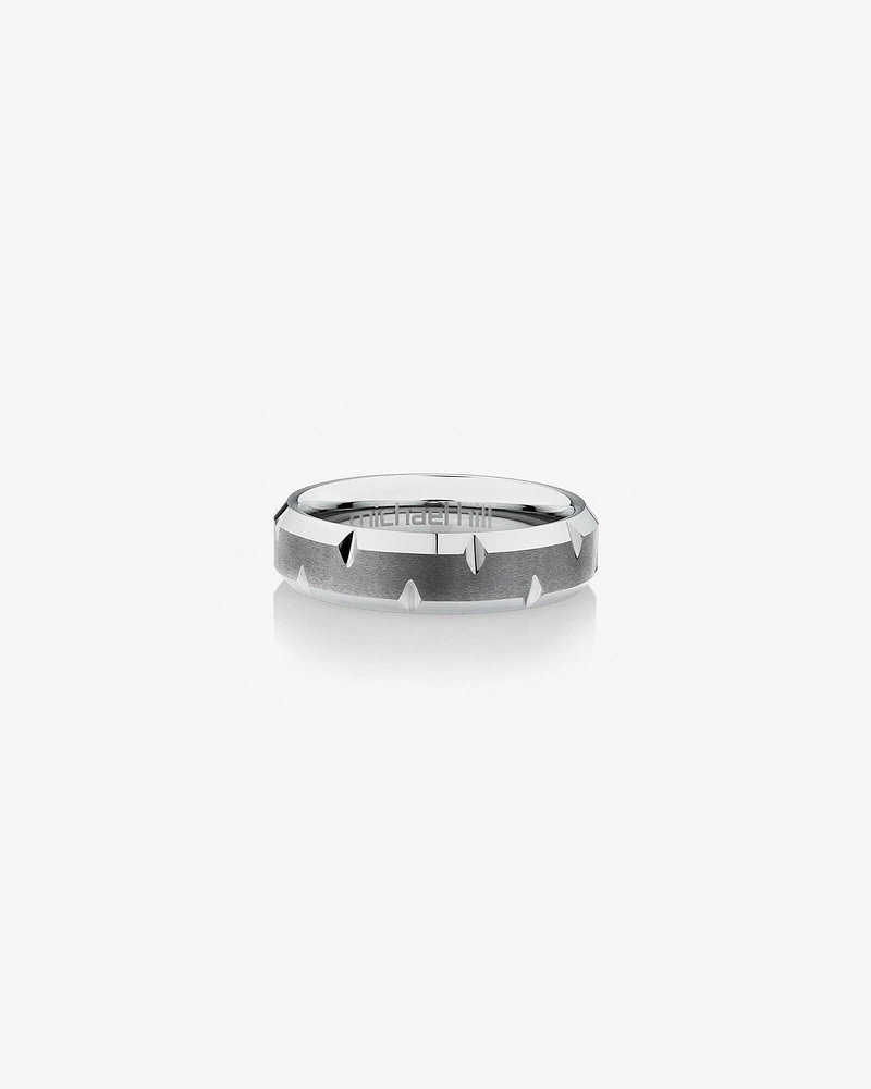 6mm Men's Ring in Grey Sapphire Tungsten