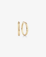 25mm Diamond Cut Hoop Earrings In 10kt Yellow Gold