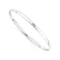 3.5mm Wide Solid Round Bangle in 10kt White Gold